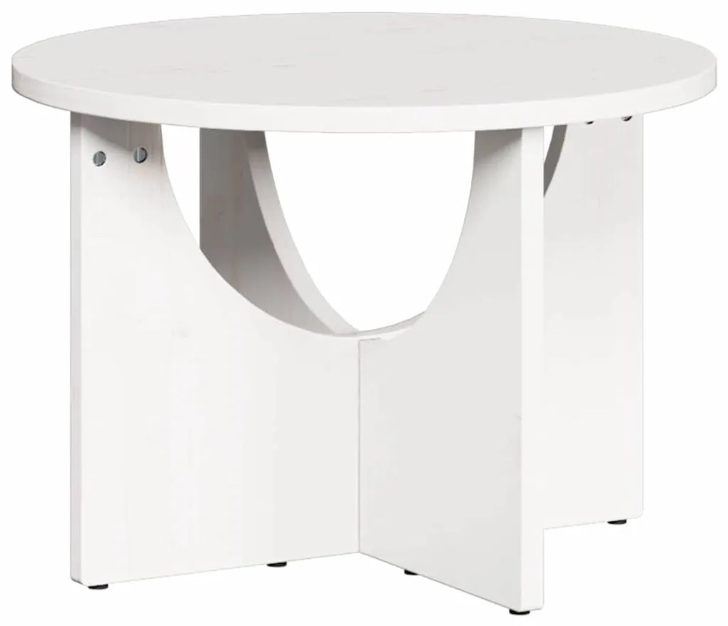 vidaXL Τραπεζάκι σαλονιού Λευκό 50 x 50 x 35 cm Μασίφ ξύλο πεύκου