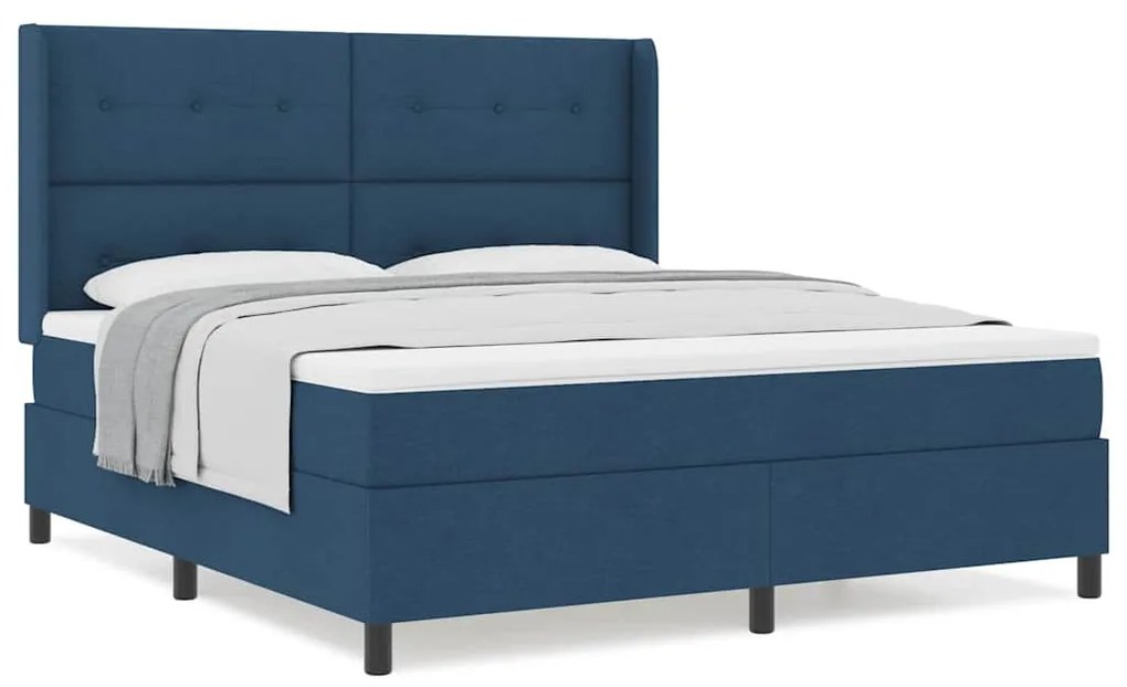 vidaXL Κρεβάτι με ελατήρια με στρώμα Μπλε 180 x 200 cm ύφασμα