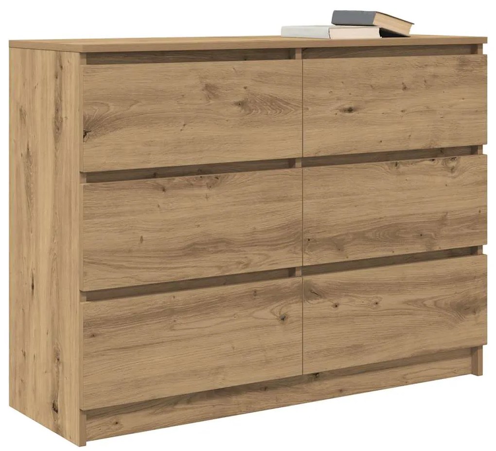 vidaXL Sideboard Artisan Oak 100x35x76 cm Κατασκευασμένο ξύλο