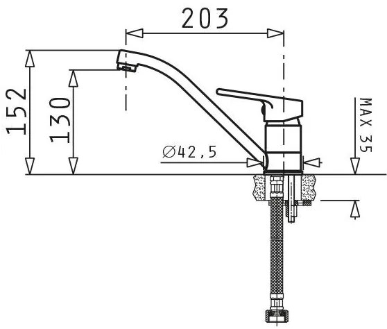 Μπαταρία κουζίνας Polka Χρωμέ 5x21x15.2 εκ.