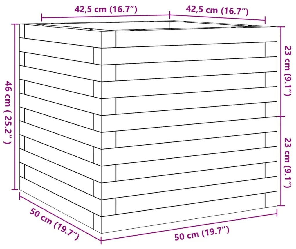 ΖΑΡΝΤΙΝΙΕΡΑ ΚΗΠΟΥ ΛΕΥΚΗ 50X50X46 ΕΚ. ΑΠΟ ΜΑΣΙΦ ΞΥΛΟ ΠΕΥΚΟΥ 3282405