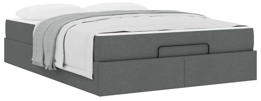 vidaXL Σκελετός Κρεβατιού Σκούρο γκρι 140 x 200 cm ύφασμα