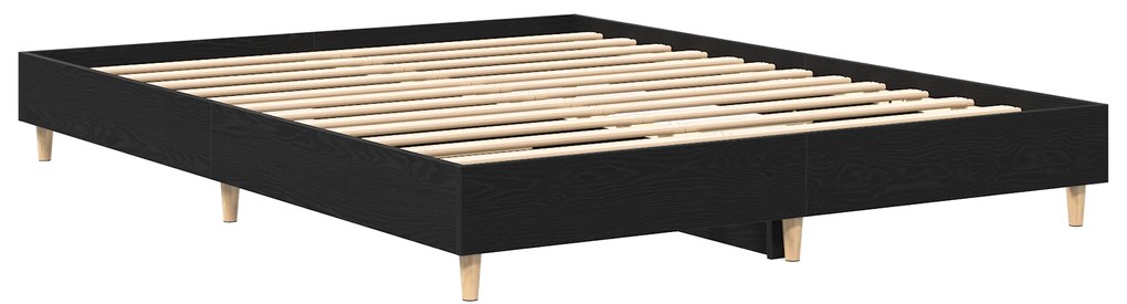 vidaXL Κρεβάτι Μαύρος Δρυός 140x200 εκ. από κατασκευασμένο ξύλο