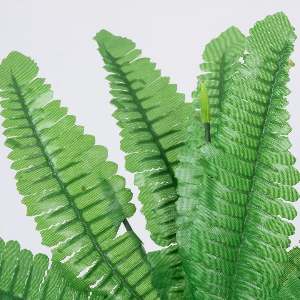 GloboStar® BOSTON FERN SMALL 78291 Τεχνητό Φυτό Φτέρη Βοστώνης Μικρή - Μπουκέτο Διακοσμητικών Φυτών - Κλαδιών με Φύλλωμα Πράσινο Υ30cm