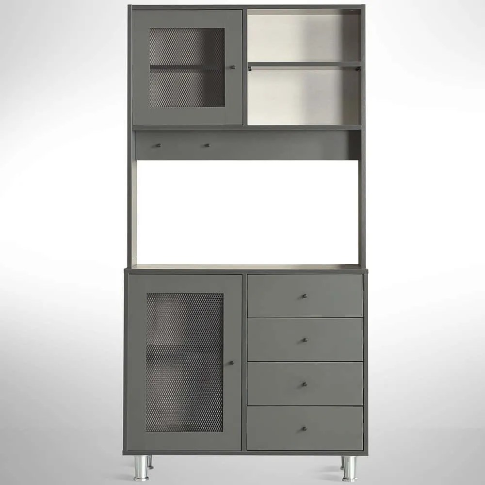 Ντουλάπι Κουζίνας Grano 801CMY5417 96x40x187cm Anthracite Μοριοσανίδα