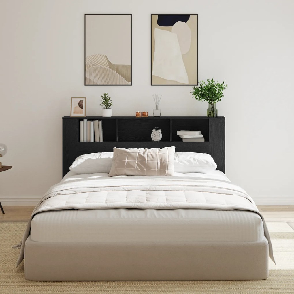 vidaXL Κεφαλάρι Ντουλάπα σε Μαύρη Δρυ - 180x18.5x102.5 εκ.