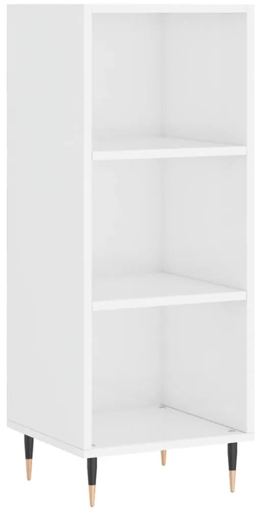 vidaXL Ντουλάπι Γυαλ. Λευκό 34,5 x 34 x 180 εκ. από Επεξεργασμένο Ξύλο