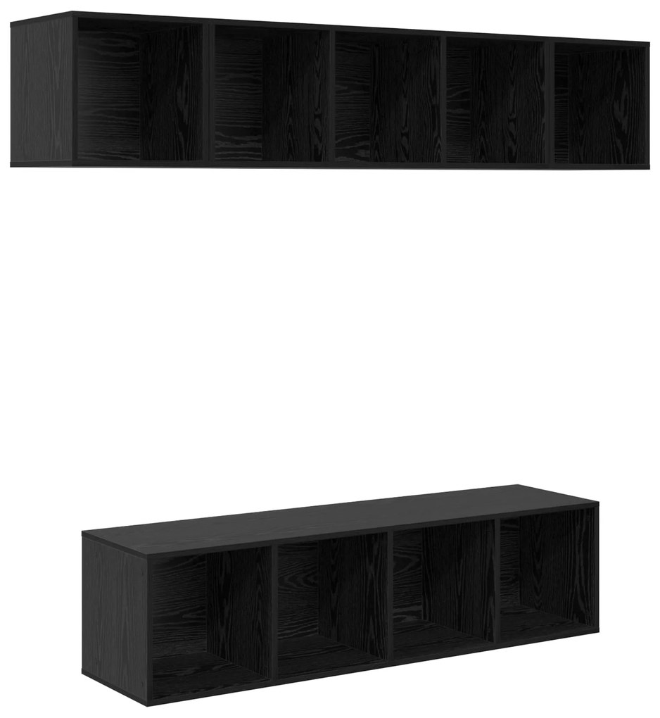 vidaXL Σετ επίπλου τηλεόρασης 4 pcs Μαύρη δρυς 37 x 37 x 142.5 εκ