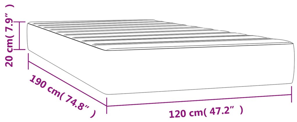 vidaXL Στρώμα με Pocket Springs Μπλε 120x190x20 εκ. Υφασμάτινο