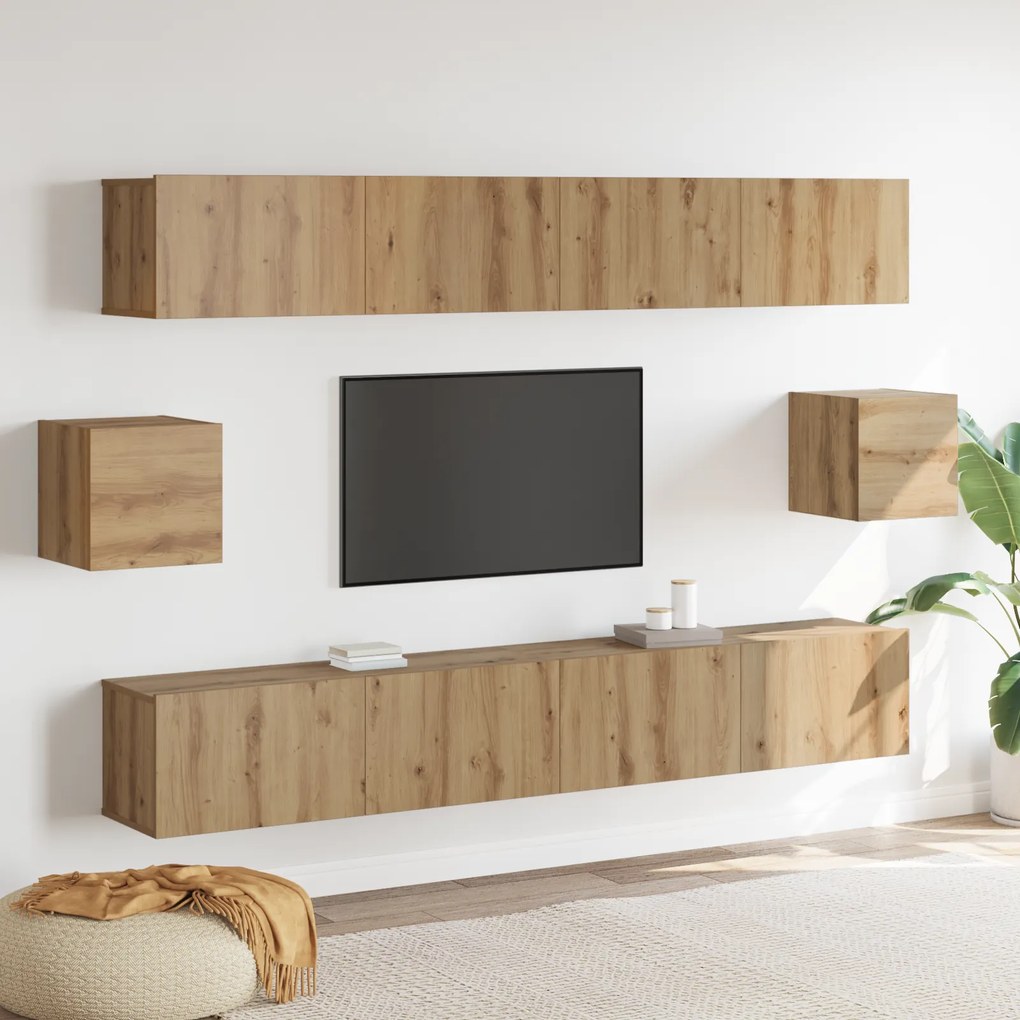 vidaXL Set καμπίνων τηλεόρασης 6 τεμαχίων Καρυδιά Επεξεργασμένο ξύλο