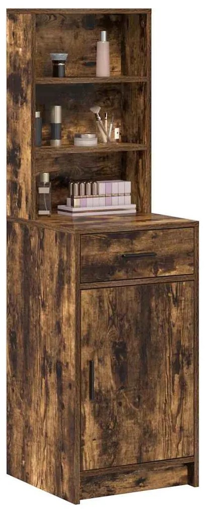 vidaXL Highboard Καπνιστή δρυς 40 x 40.5 x 135 εκ. Επεξεργασμένο ξύλο