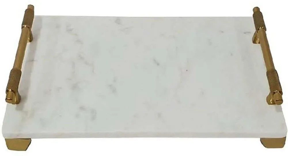 Δίσκος Σερβιρίσματος GET405 38x23x8cm White-Gold Espiel Metal,Marble