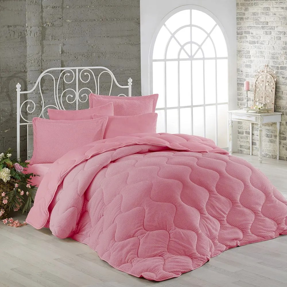 Κουβερτοπάπλωμα 1920 C12 Pink DimCol Υπέρδιπλo 220x240cm Πολυέστερ
