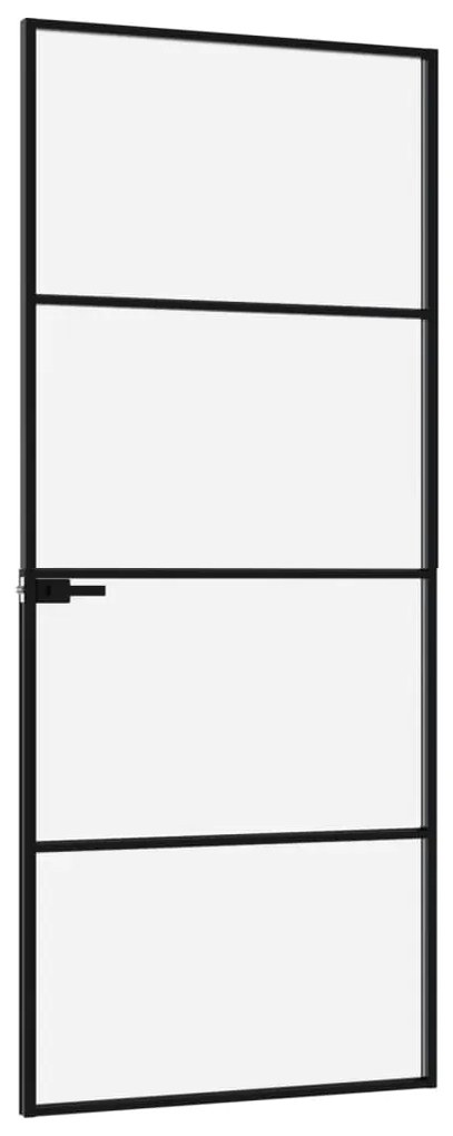 vidaXL Εσωτερική Πόρτα 76x201,5 εκ. Ψημένο Γυαλί και Λεπτό Αλουμίνιο