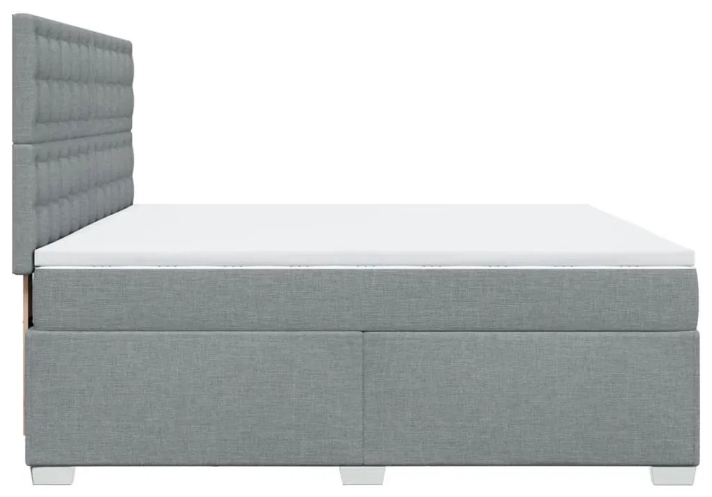 ΚΡΕΒΑΤΙ BOXSPRING ΜΕ ΣΤΡΩΜΑ ΑΝΟΙΧΤΟ ΓΚΡΙ 200X200 ΕΚ. ΥΦΑΣΜΑΤΙΝΟ 3292909