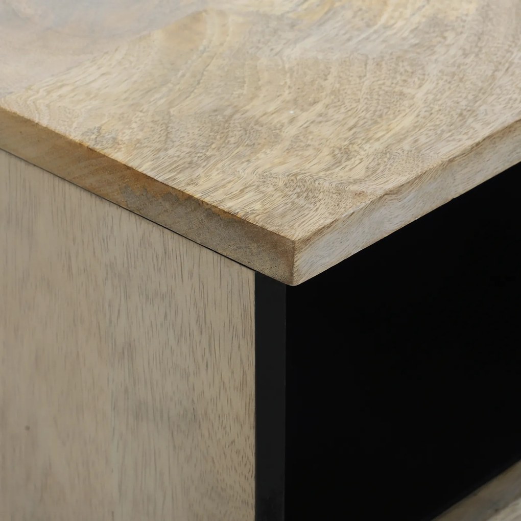 vidaXL Κομοδίνα με συρτάρι Λευκό και μαύρο 40 x 33 x 46 εκ.