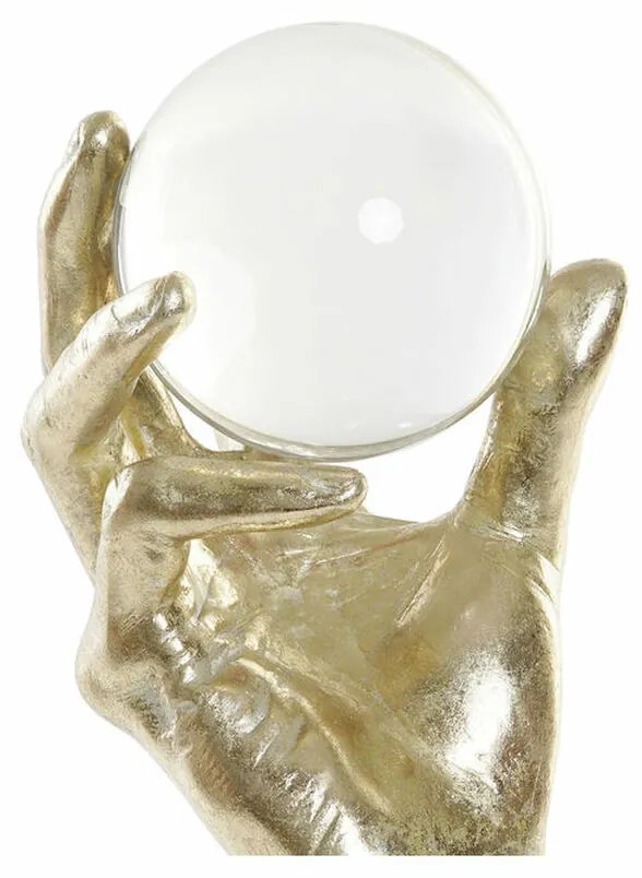 Διακοσμητική Φιγούρα DKD Home Decor Μαύρο Χρυσό Χέρι 13,5 x 13,5 x 36 cm