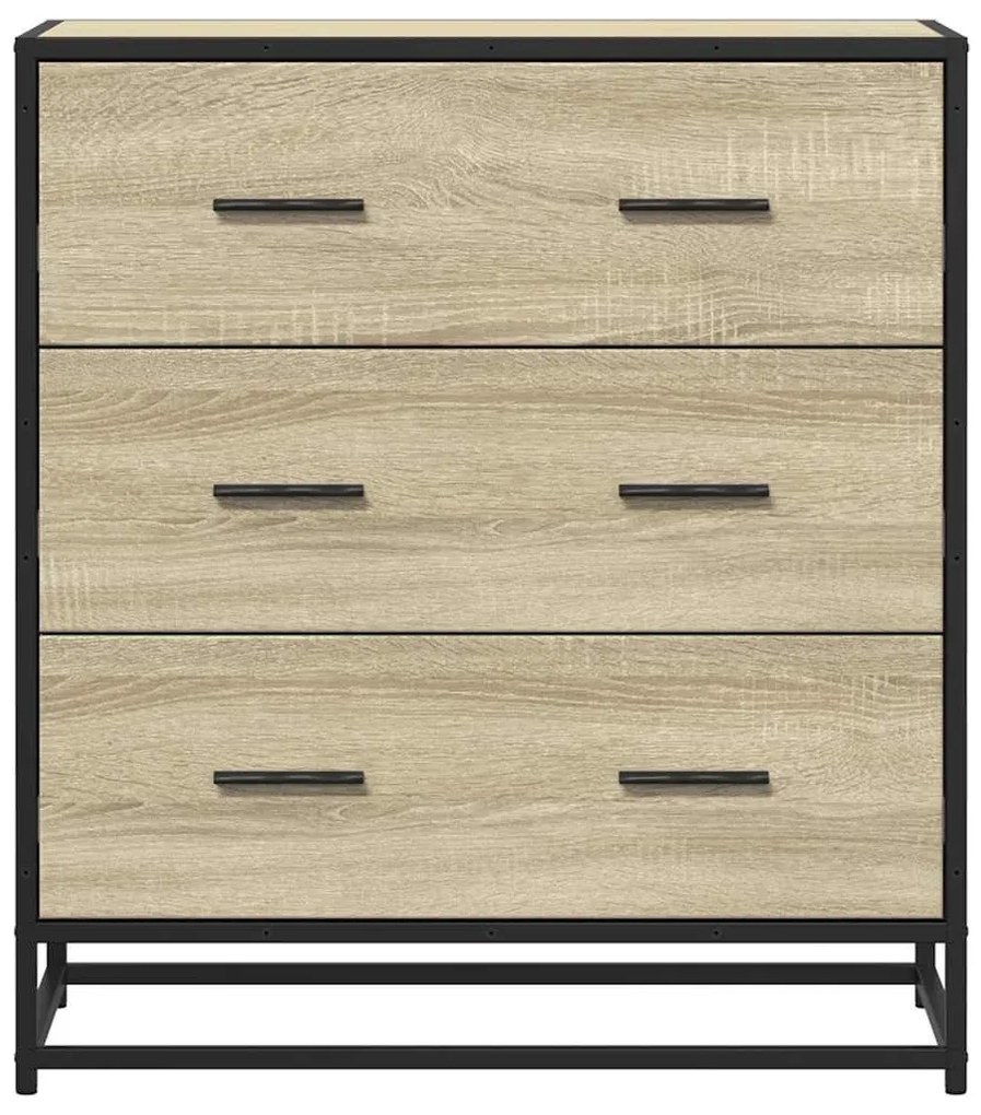 Sideboard Sonoma Oak 68x35x76cm Κατασκευασμένο ξύλο και μέταλλο - Καφέ