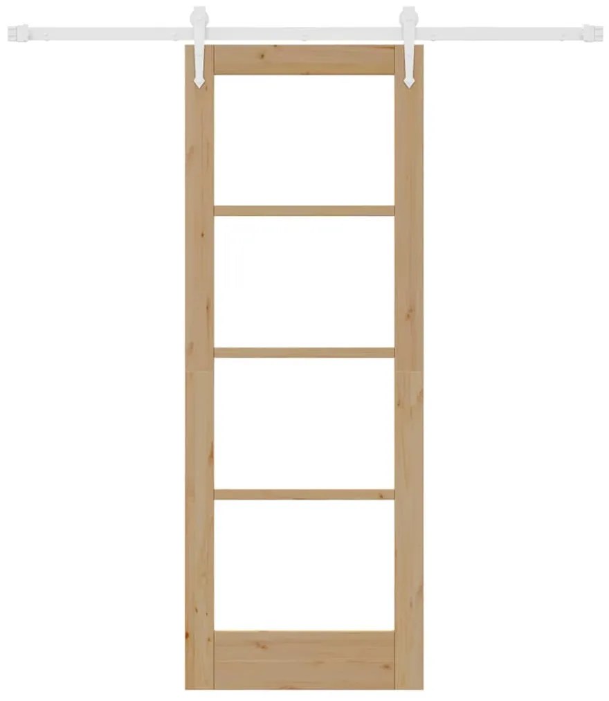 vidaXL Ολισθητή Πόρτα Καφέ 73.5 x 198.5 εκ. Ξύλο και μέταλλο