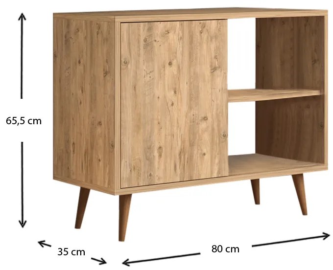 Κονσόλα - μπουφές μελαμίνης Luce Megapap χρώμα pine 80x35x66εκ.