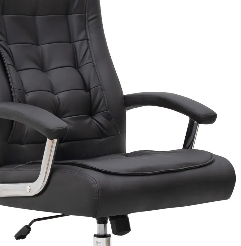 Καρέκλα γραφείου διευθυντική Vision Megapap από τεχνόδερμα χρώμα μαύρο 63x70x112/120εκ.