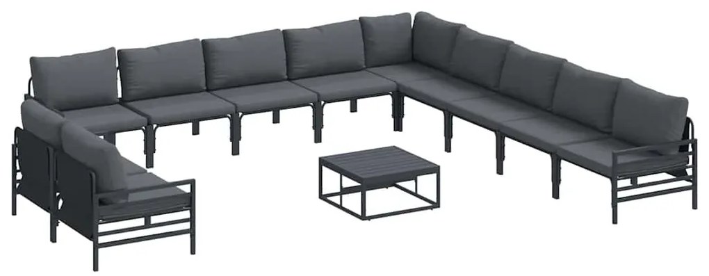 vidaXL Σετ Καναπέ Κήπου 12 pcs Ανθρακί Ατσάλι