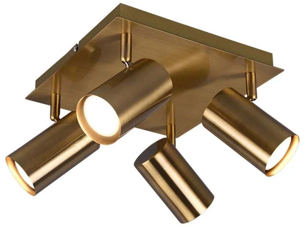 Φωτιστικό Οροφής - Σποτ Marley 802430404 4xGU10 35W 24x24x15cm Brass Mat Trio Lighting Metal
