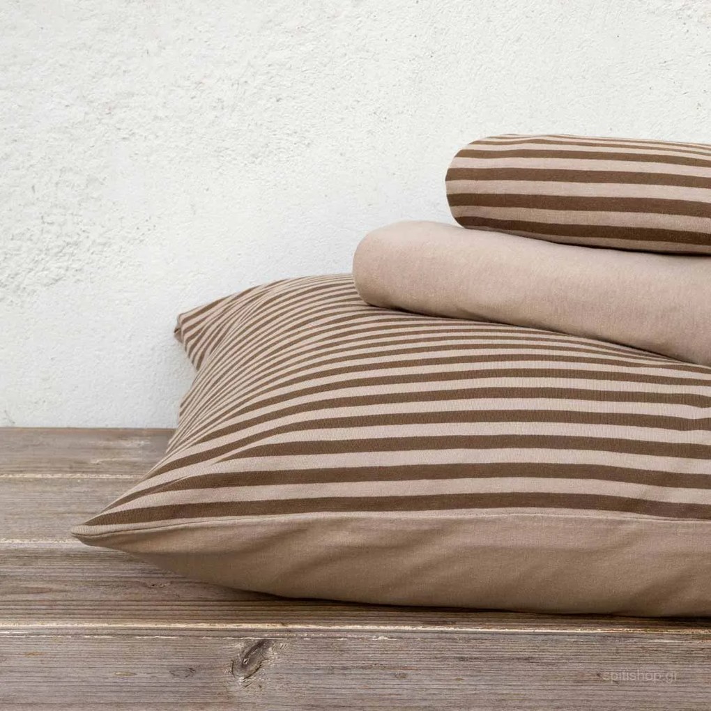 Σεντόνια Μακό Υπέρδιπλα (Σετ) Nima Bed Linen Suave SS2021 Καφέ,Μπεζ