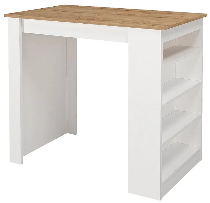 ΤΡΑΠΕΖΙ ΜΠΑΡ MONACO MEGAPAP ΧΡΩΜΑ ΛΕΥΚΟ - SAPPHIRE OAK 120X51,6X101,8ΕΚ.
