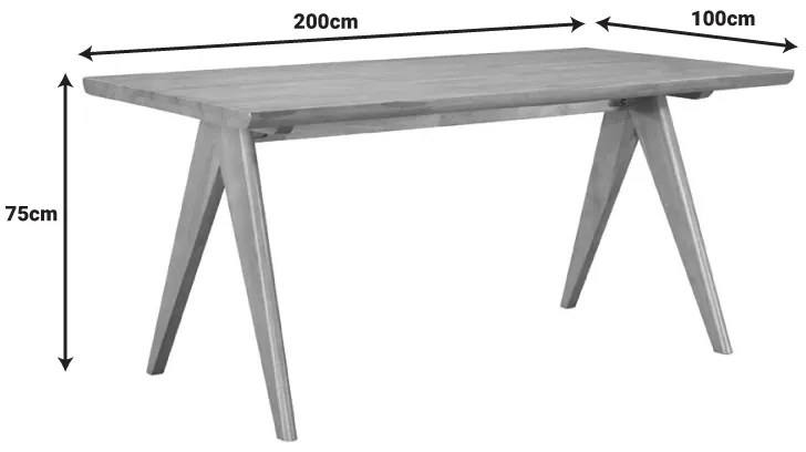 Τραπέζι Winslow pakoworld ξύλο rubberwood σε ανοιχτό καρυδί χρώμα 200x100x75εκ