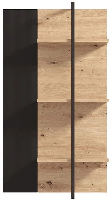 Ράφι τοίχου Vandea ZP3P Artisan Oak - Mαύρο Μάτ 58x19x105 εκ. 58x19x105 εκ.