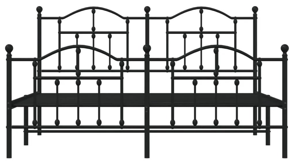 Πλαίσιο Κρεβατιού Χωρ. Στρώμα&amp;Ποδαρικό Μαύρο 180x200εκ. Μέταλλο - Μαύρο