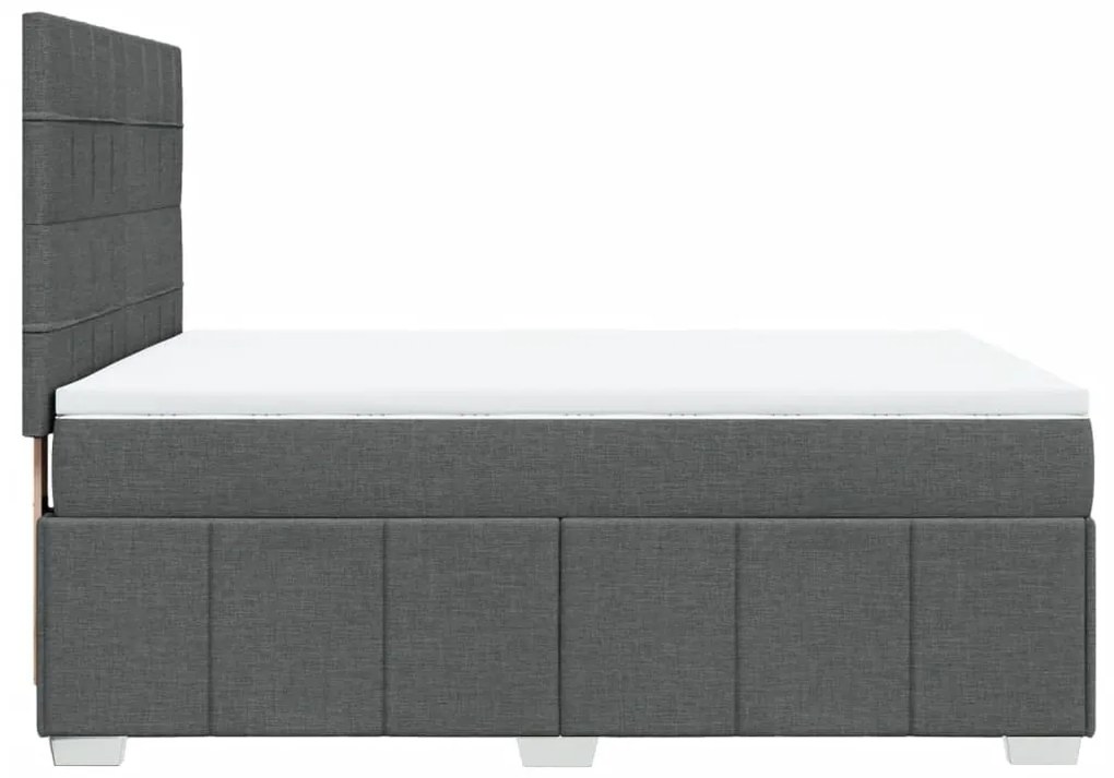 Κρεβάτι Boxspring με Στρώμα Σκούρο Γκρι 160x200 εκ Υφασμάτινο - Γκρι