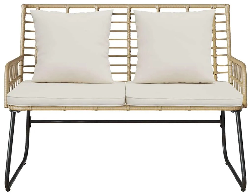 vidaXL Παγκάκι κήπου Καφέ και Κρέμα συνθετικό ρατάν