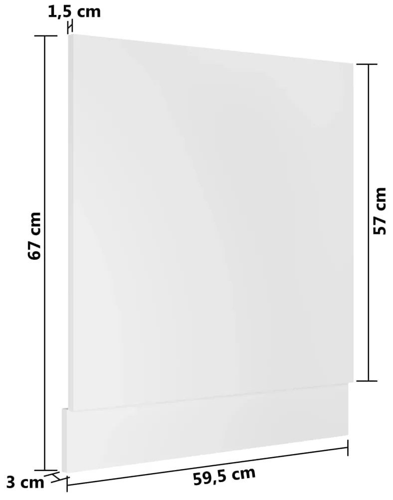 vidaXL Πρόσοψη Πλυντηρίου Πιάτων Λευκή 59,5 x 3 x 67 εκ. Επεξ. Ξύλο