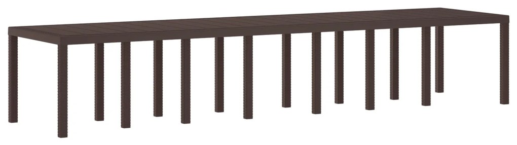 vidaXL Τραπέζι Κήπου Καφέ 400x100x73 εκ. Πλαστικό Ράτταν