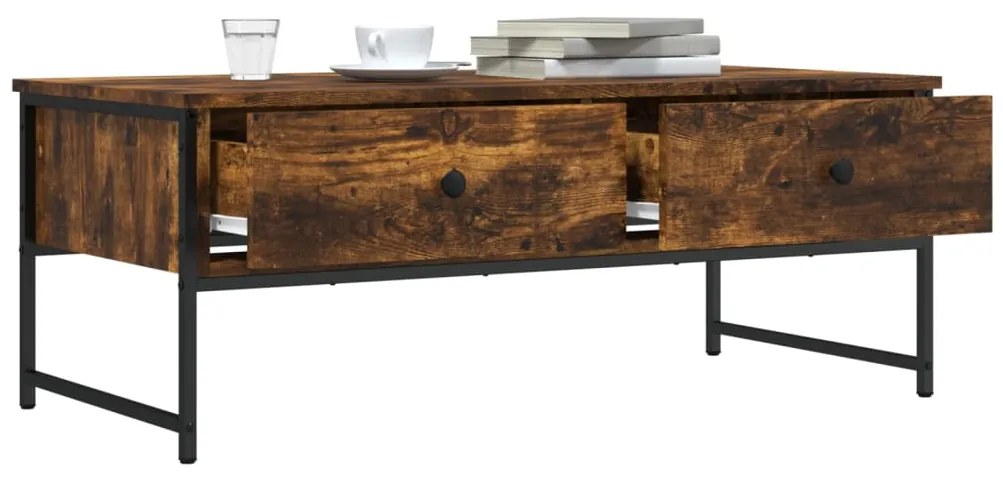 vidaXL Τραπεζάκι Σαλονιού Καπνιστή Δρυς 101x49x39,5 εκ. Επεξεργ. Ξύλο