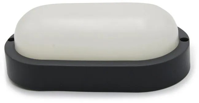 Adeleq Απλίκα PC Οβάλ 16x9cm LED 8W 4000K IP54 Γκρι Σκούρο 21-1600811