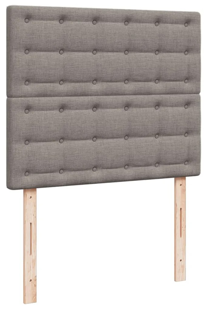 vidaXL Κρεβάτι Boxspring με Στρώμα Taupe 120x190 εκ. Υφασμάτινο