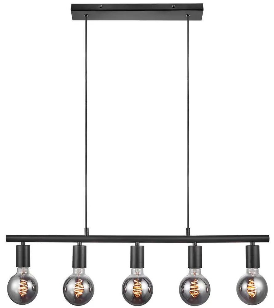 Φωτιστικό Οροφής - Ράγα Paco 2213273003 80x11,6cm 5xE27 25W Black Nordlux