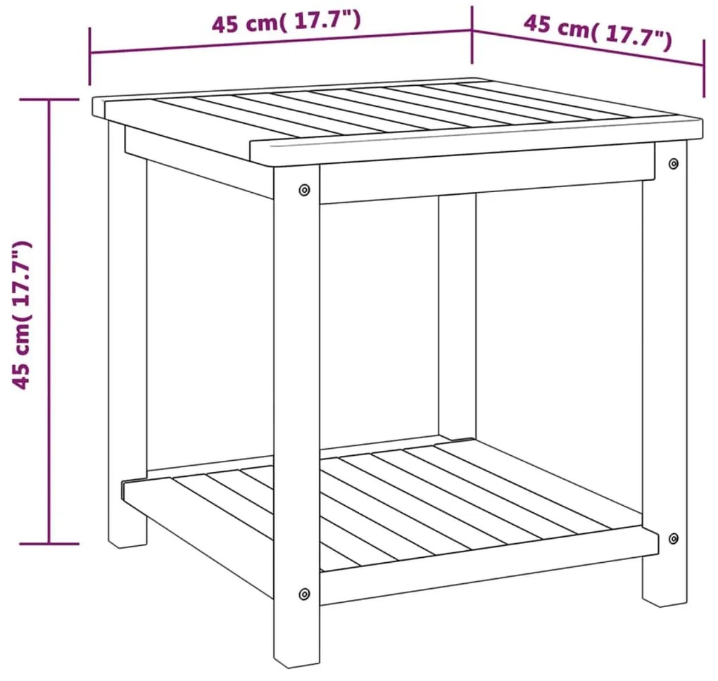 vidaXL Τραπεζάκι Βοηθητικό 45 x 45 x 45 εκ. από Μασίφ Ξύλο Ακακίας