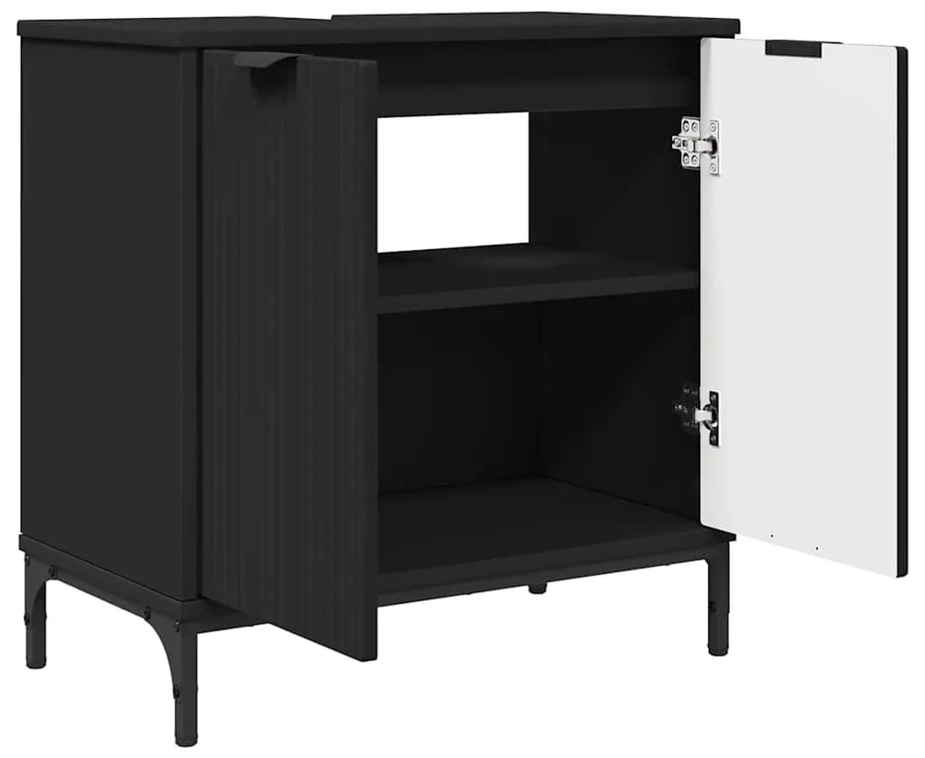 vidaXL Σετ Επίπλων Μπάνιου με συρτάρι 2 pcs Μαύρο 39.5 x 36 x 88 εκ
