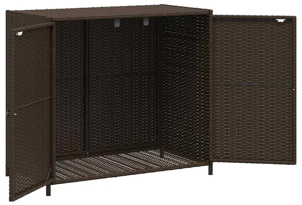vidaXL Ντουλάπι Αποθήκευσης Κήπου Καφέ 83x45x76 εκ. Συνθετικό Ρατάν