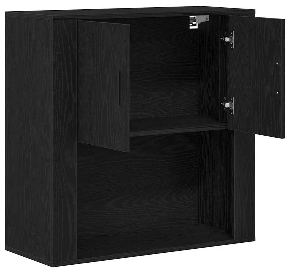 vidaXL Ντουλάπα Τοίχου Μαύρη δρυς 80 x 33 x 80 εκ. Επεξεργασμένο ξύλο