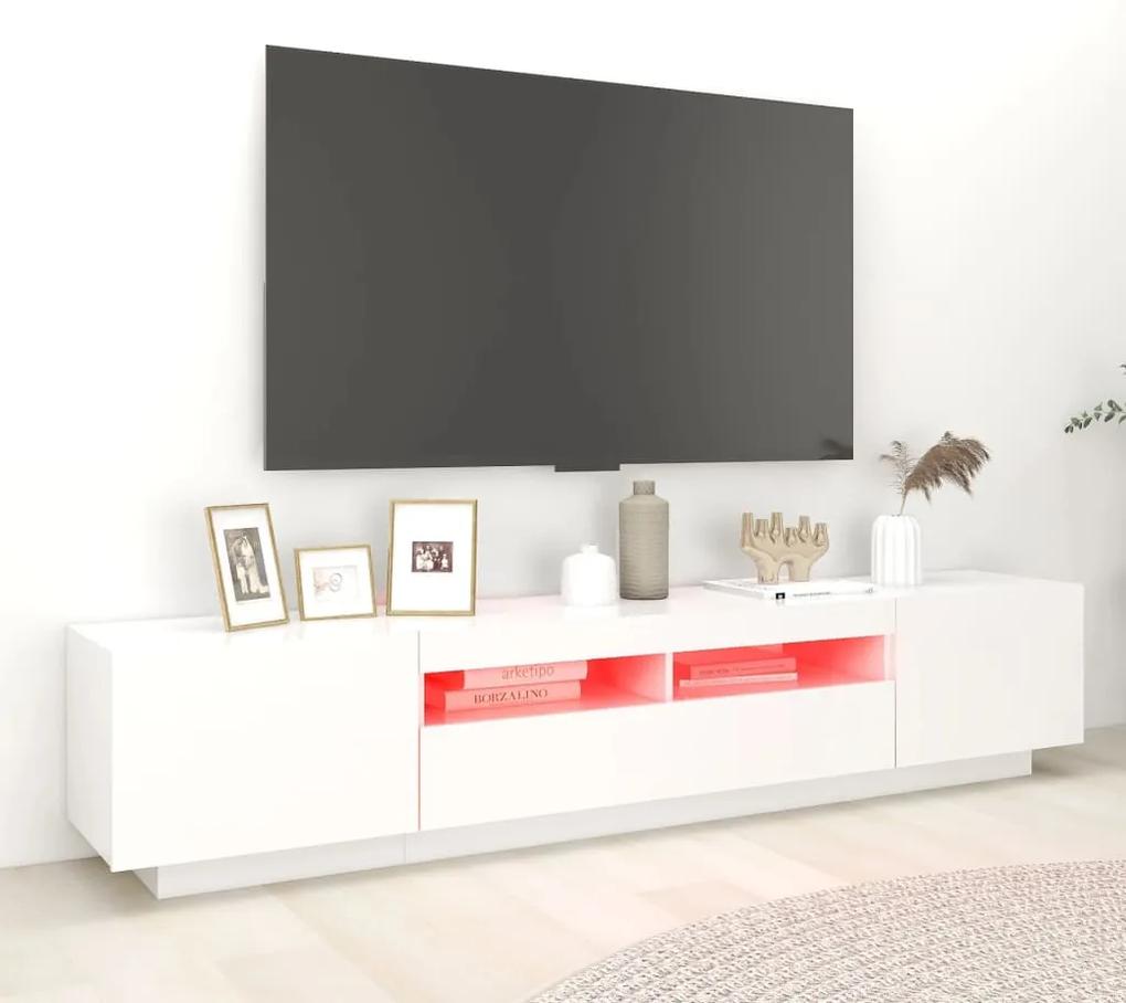 vidaXL Έπιπλο Τηλεόρασης με LED Λευκό 200 x 35 x 40 εκ.