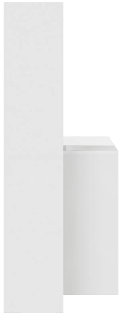 vidaXL Γραφείο με ράφι Λευκό 138.5 x 55 x 143 εκ Επεξεργασμένο ξύλο