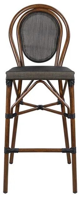 Σκαμπό μπαρ GIDEON Αλουμινίου Bamboo Look με Textline Καφέ 44x52x115 εκ. 44x52x115 εκ.
