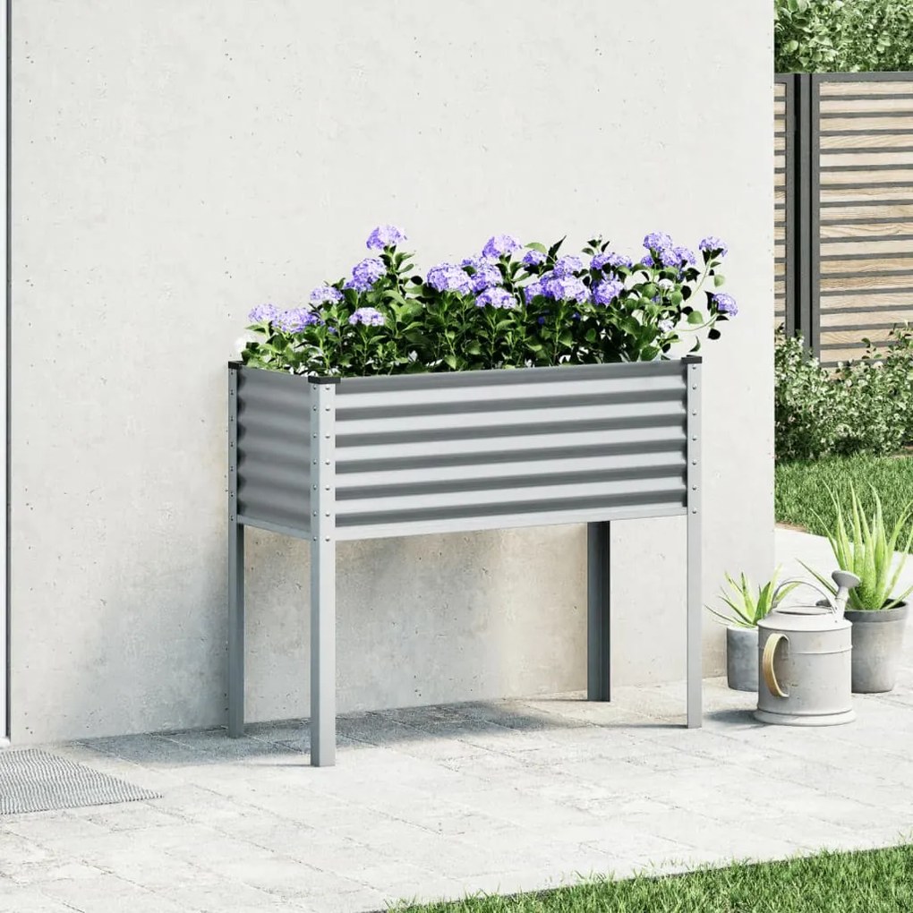 vidaXL Ζαρντινιέρα Κήπου Γκρι 100x45x90 εκ. από Ατσάλι