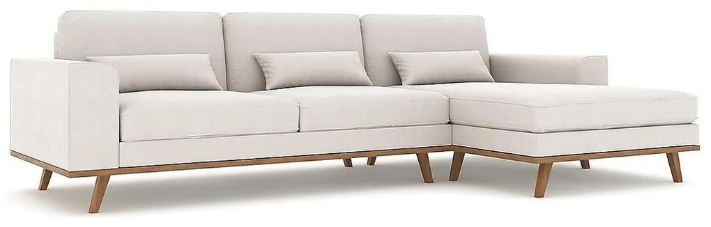 Γωνιακός Καναπές Seattle K105, Beige, 280x160x85cm, Πόδια: Ξύλο, Ξύλο: Πεύκο | Epipla1.gr