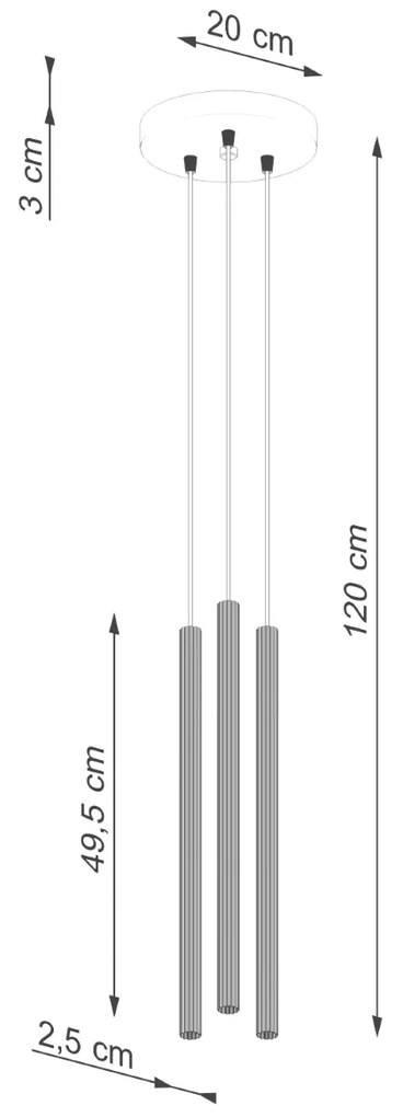 Sollux Κρεμαστό φωτιστικό ARCHE 3P μαύρο,ατσάλι,G9 3xmax 8W LED